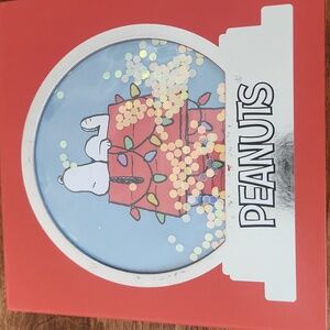 NIB Peanuts Snoopy 2 Pk Fuzzy House Socks Womens 4-10 Snowglobe Gift Box